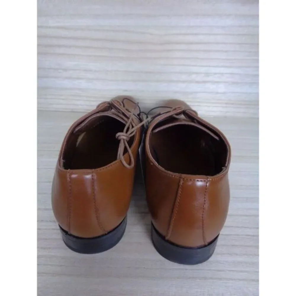 Perry Ellis Portfolio Leather Oxford Dress Shoes‎ Lace Up Brown Mens Size 8